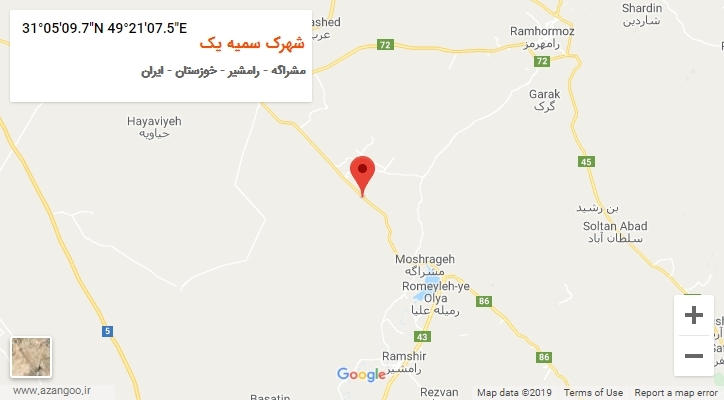 روستای شهرک سمیه یک بر روی نقشه