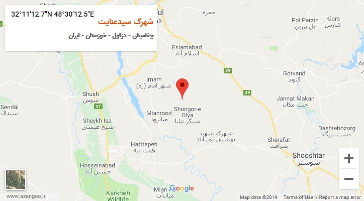 روستای شهرک سیدعنایت بر روی نقشه