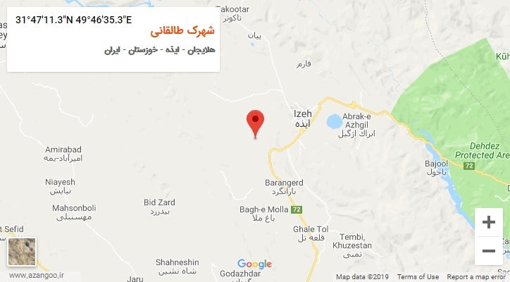 روستای شهرک طالقانی بر روی نقشه