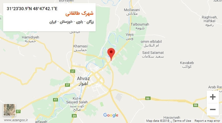 روستای شهرک طالقانی بر روی نقشه
