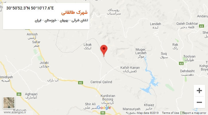 روستای شهرک طالقانی بر روی نقشه