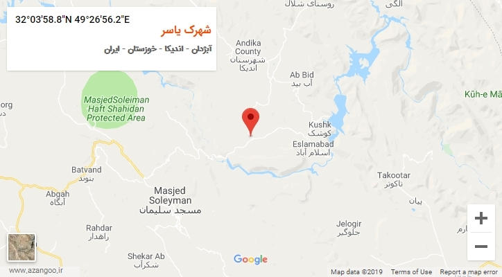 روستای شهرک یاسر بر روی نقشه