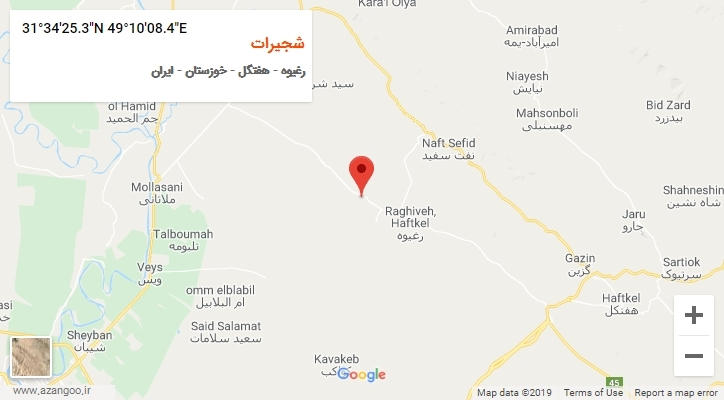 روستای شجیرات بر روی نقشه