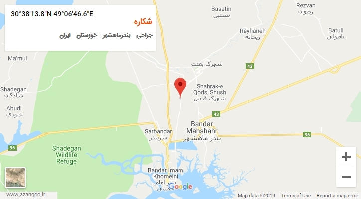 روستای شکاره بر روی نقشه