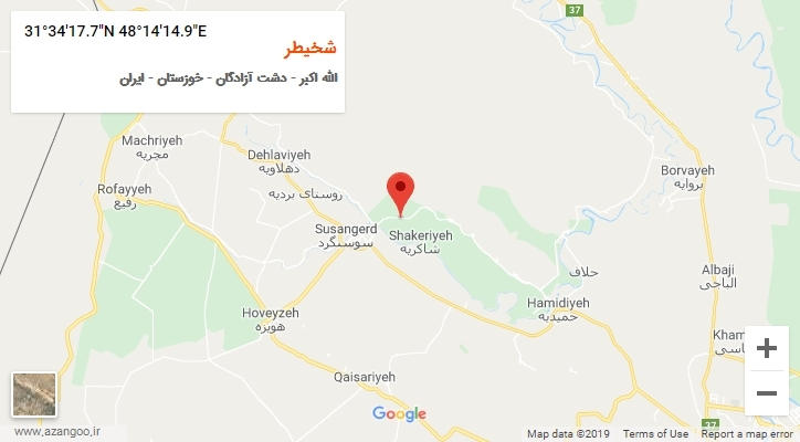 روستای شخیطر بر روی نقشه
