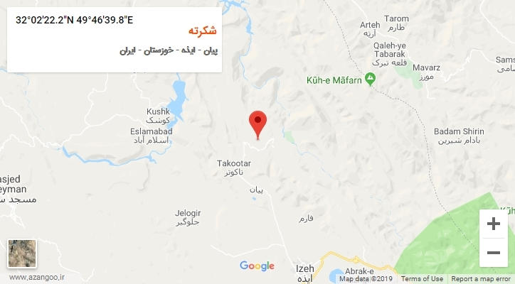 روستای شکرته بر روی نقشه