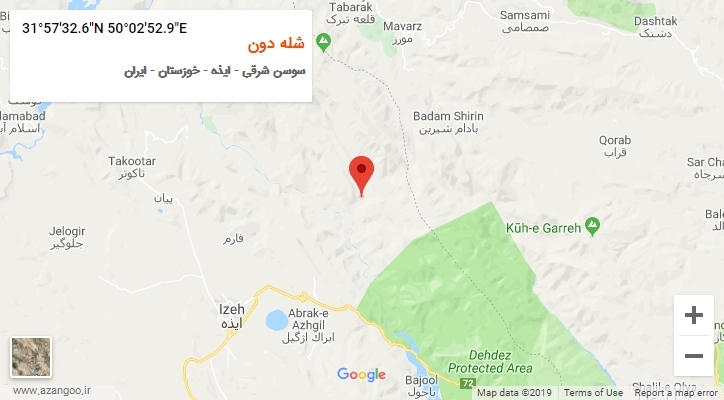 روستای شله دون بر روی نقشه