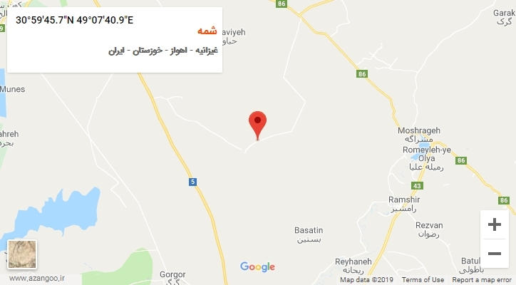 روستای شمه بر روی نقشه
