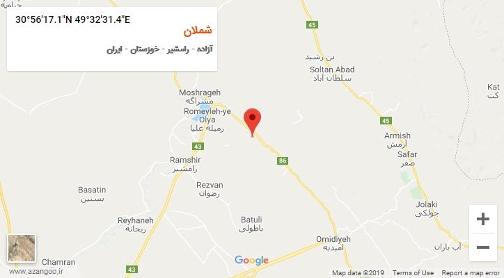 روستای شملان بر روی نقشه
