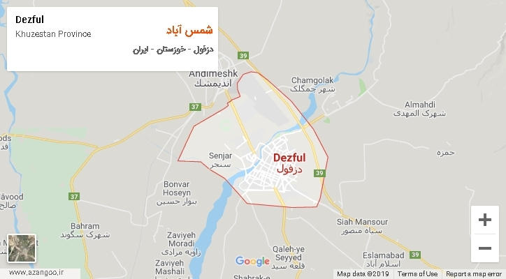 دهستان شمس آباد بر روی نقشه