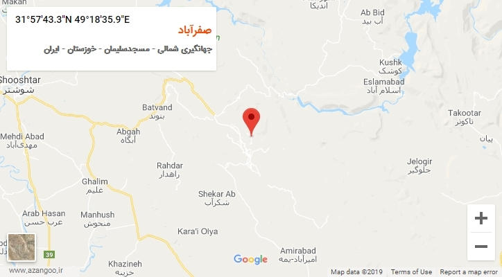روستای صفرآباد بر روی نقشه