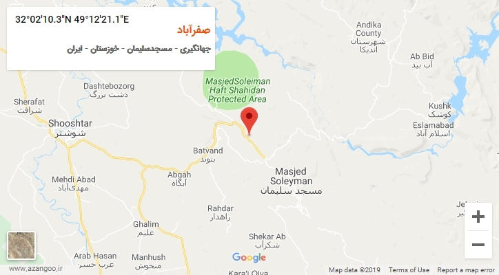 روستای صفرآباد بر روی نقشه