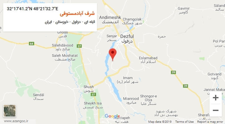 روستای شرف آبادمستوفی بر روی نقشه