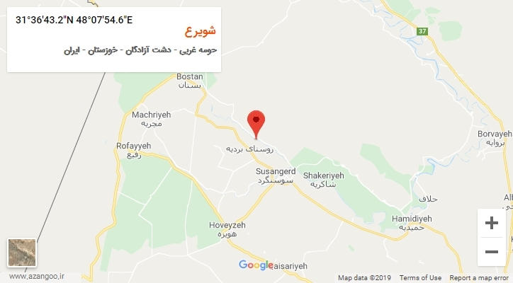 روستای شویرع بر روی نقشه