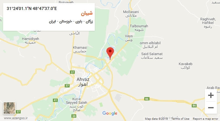 روستای شیبان بر روی نقشه
