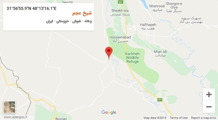 روستای شیخ عجم بر روی نقشه