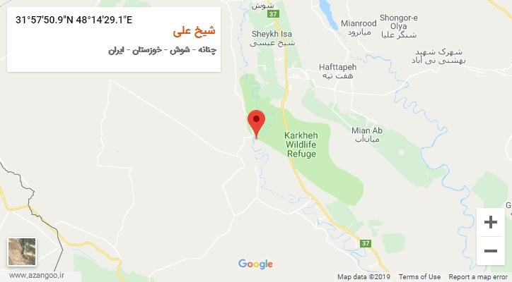 روستای شیخ علی بر روی نقشه