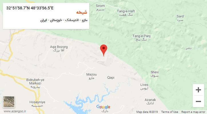 روستای شیخه بر روی نقشه
