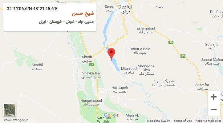 روستای شیخ حسن بر روی نقشه