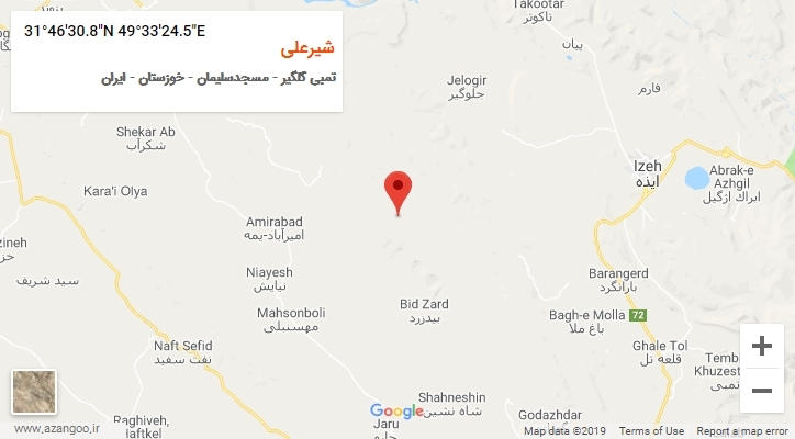 روستای شیرعلی بر روی نقشه
