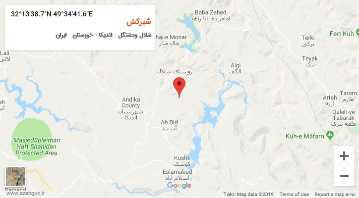 روستای شیرکش بر روی نقشه