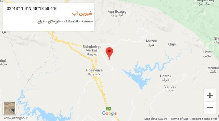 روستای شیرین اب بر روی نقشه