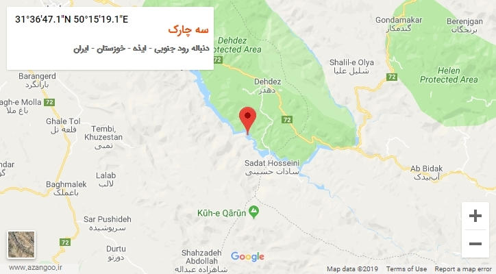 روستای سه چارک بر روی نقشه