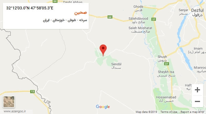 روستای صحین بر روی نقشه