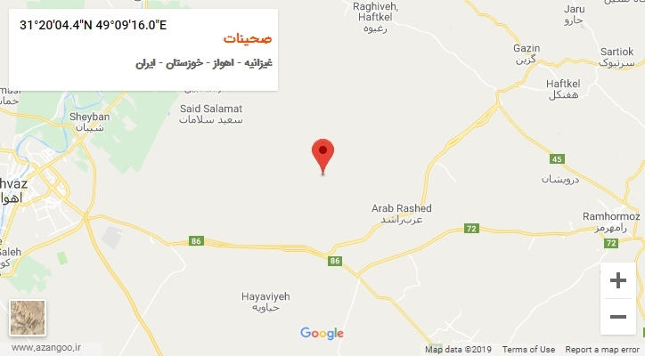 روستای صحینات بر روی نقشه