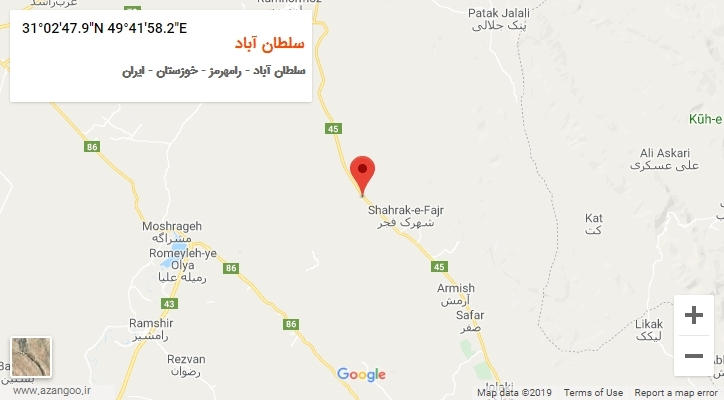 روستای سلطان آباد بر روی نقشه