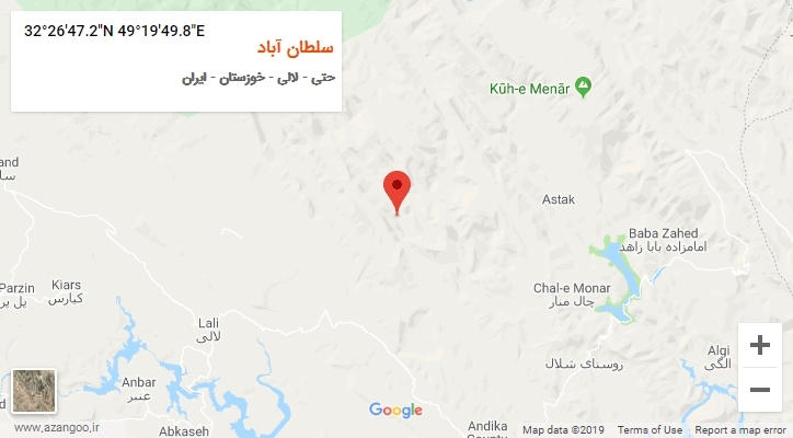 روستای سلطان آباد بر روی نقشه