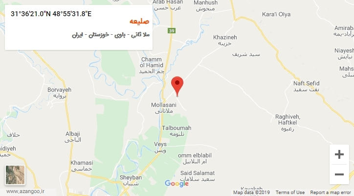 روستای صلیعه بر روی نقشه