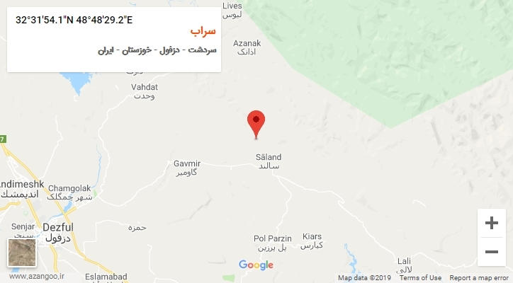روستای سراب بر روی نقشه