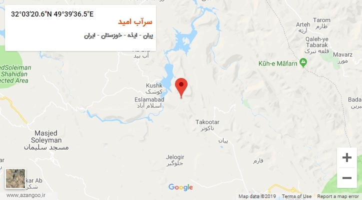 روستای سرآب امید بر روی نقشه