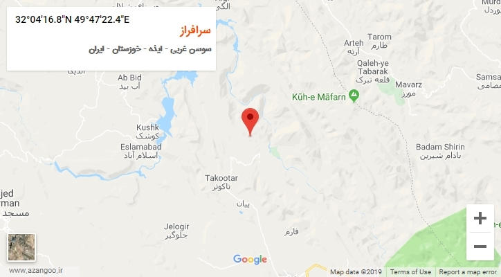 روستای سرافراز بر روی نقشه