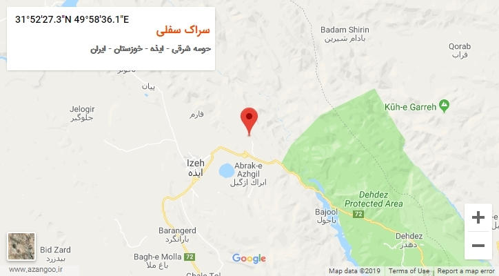 روستای سراک سفلی بر روی نقشه