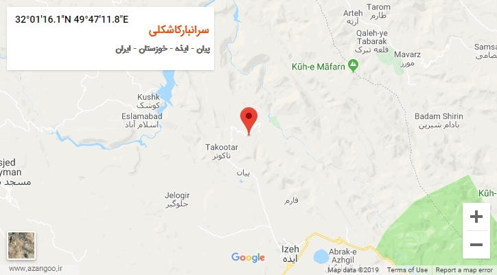 روستای سرانبارکاشکلی بر روی نقشه