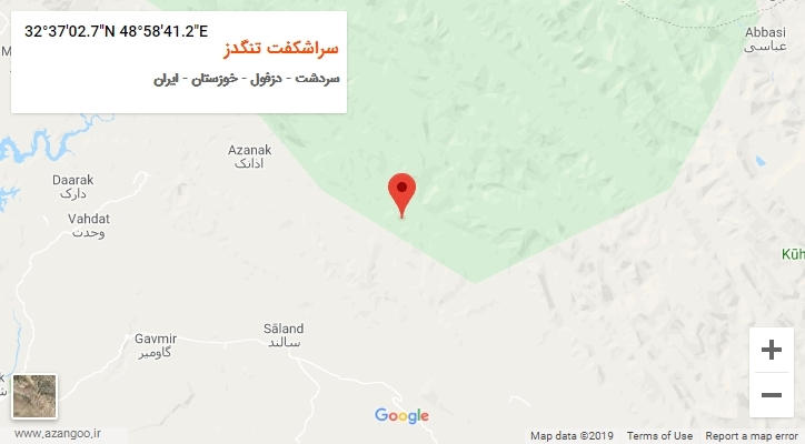 روستای سراشکفت تنگدز بر روی نقشه