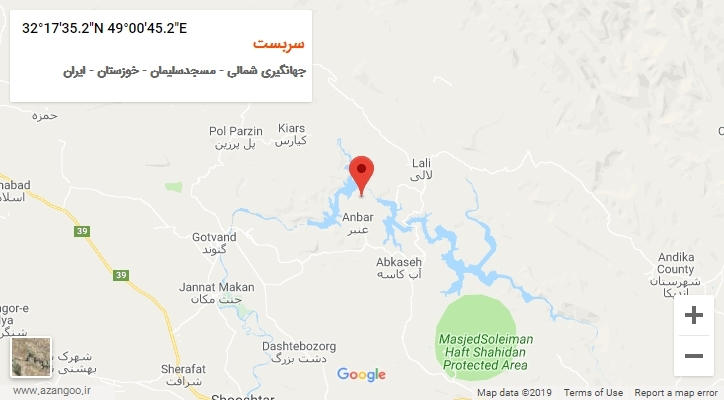 روستای سربست بر روی نقشه