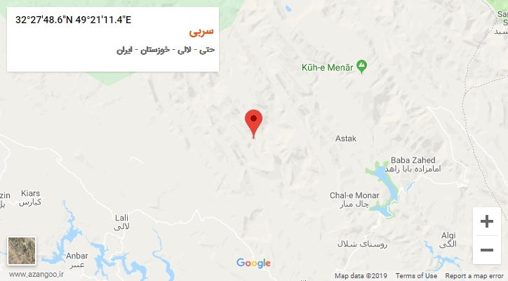 روستای سربی بر روی نقشه