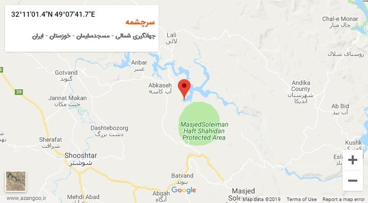 روستای سرچشمه بر روی نقشه
