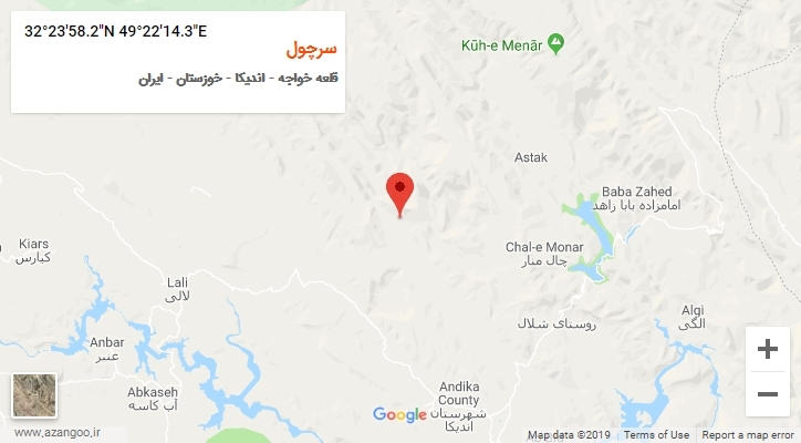 روستای سرچول بر روی نقشه