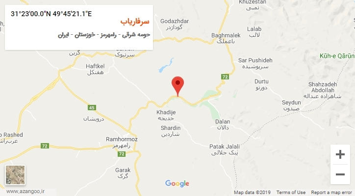 روستای سرفاریاب بر روی نقشه
