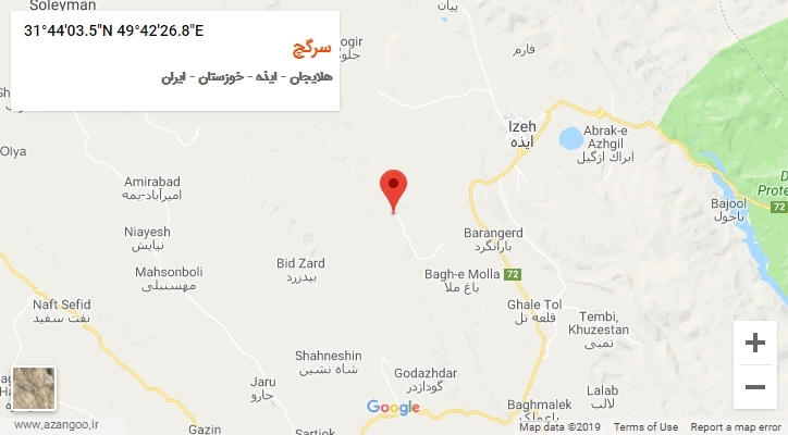 روستای سرگچ بر روی نقشه