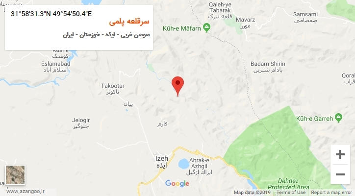 روستای سرقلعه پلمی بر روی نقشه