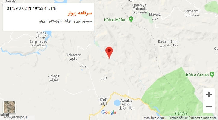 روستای سرقلعه زیوار بر روی نقشه