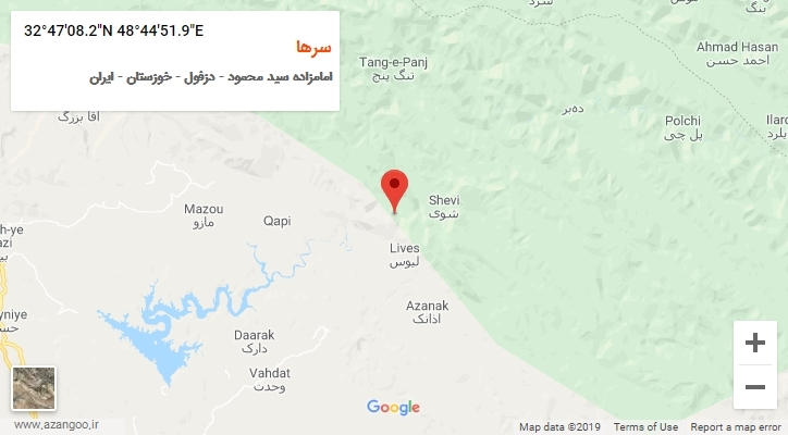 روستای سرها بر روی نقشه
