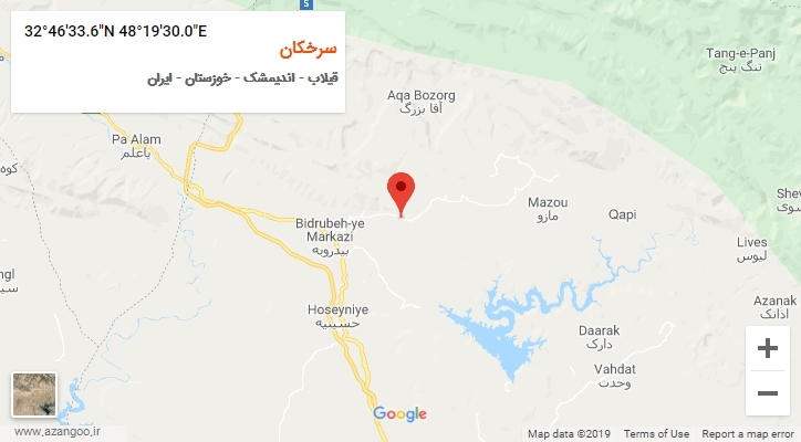 روستای سرخکان بر روی نقشه