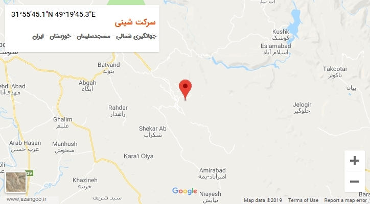 روستای سرکت شینی بر روی نقشه