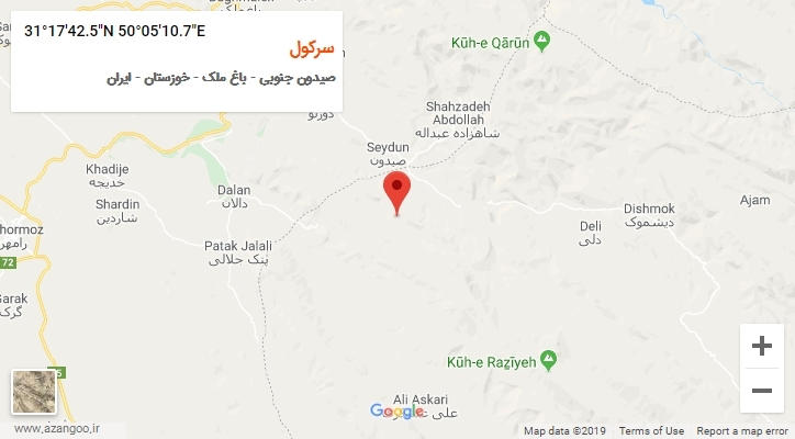 روستای سرکول بر روی نقشه